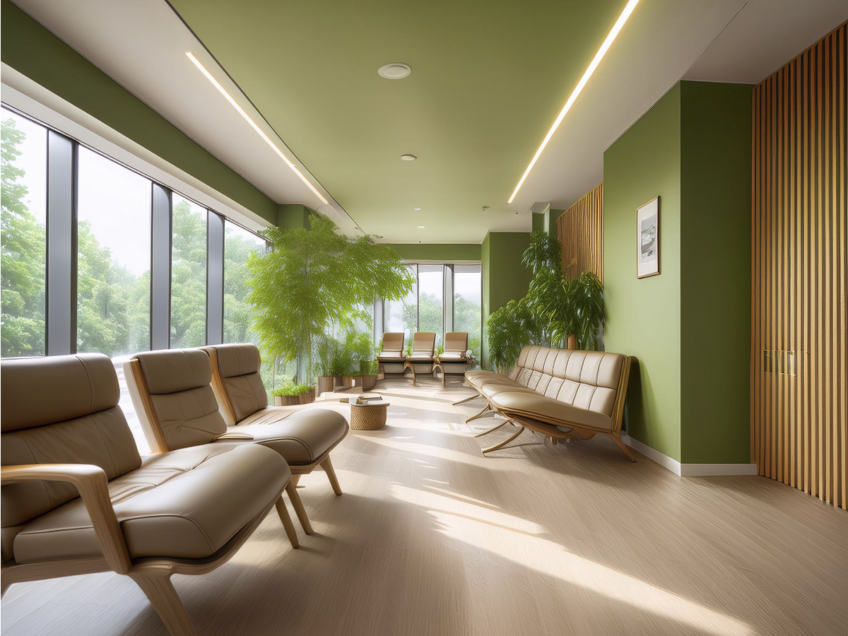 Light olive green office: commercial painting trends
