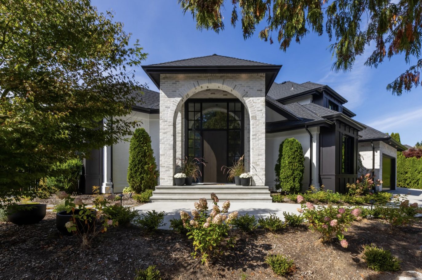 A stone and stucco home exterior in Tsawwassen